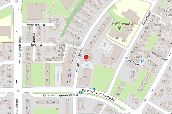 Brandweer-melding op Vinckenhofstraat, Venlo op 28 juni, kaart-overzicht