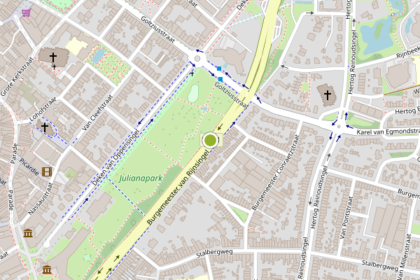 Ambulance-melding op Burgemeester van Rijnsingel, Venlo op 28 juni, kaart-overzicht