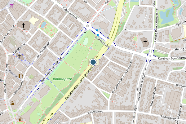 Politie-melding op Burgemeester van Rijnsingel, Venlo op 28 juni, kaart-overzicht