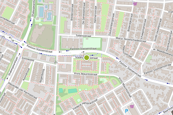 Ambulance-melding op Stadhoudersstraat, Venlo op 27 juni, kaart-overzicht