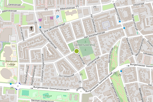 Ambulance-melding op van Breestraat, Venlo op 30 juni, kaart-overzicht