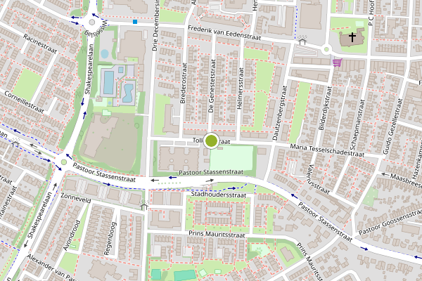 Ambulance-melding op Tollensstraat, Venlo op 1 juli, kaart-overzicht