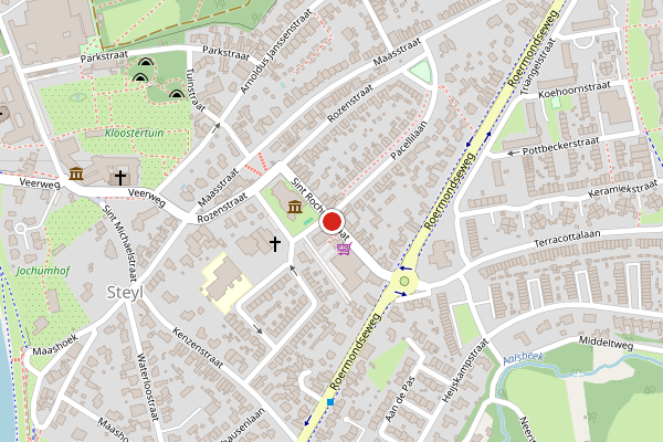 Brandweer-melding op Sint Rochusstraat, Steyl op 1 juli, kaart-overzicht