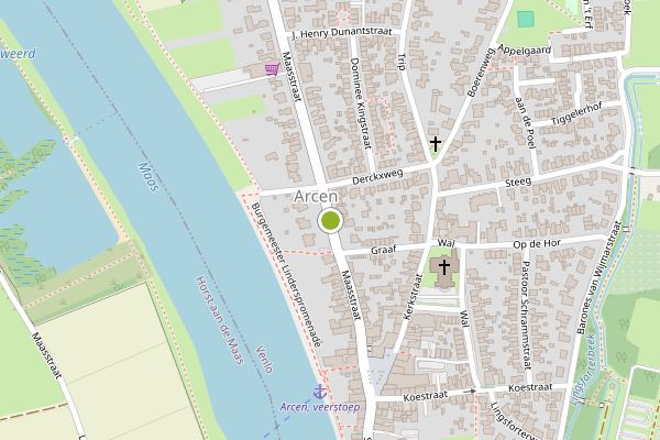 Ambulance-melding op Maasstraat, Venlo op 2 juli, kaart-overzicht