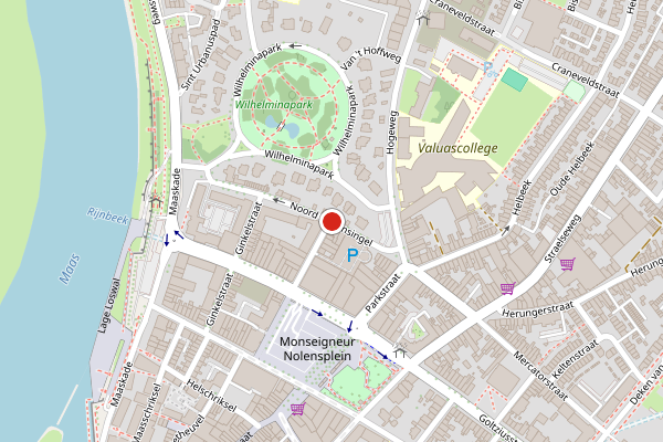 Brandweer-melding op Noord Buitensingel, Venlo op 2 juli, kaart-overzicht