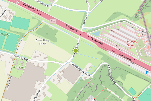 Ambulance-melding op Arenborgweg, Venlo op 2 juli, kaart-overzicht