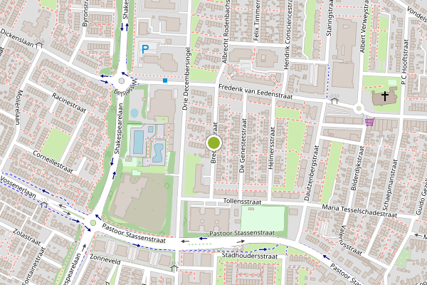 Ambulance-melding op Brederostraat, Venlo op 2 juli, kaart-overzicht