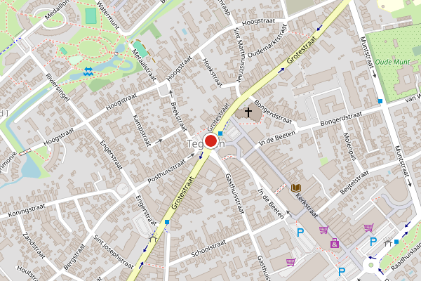 Brandweer-melding op Grotestraat, Tegelen op 5 juli, kaart-overzicht
