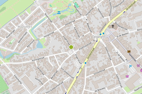 Ambulance-melding op Engerstraat, Tegelen op 4 juli, kaart-overzicht