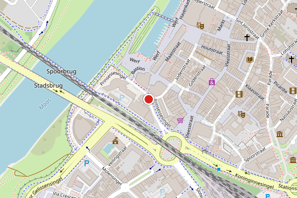 Brandweer-melding op Prinsessesingel, Venlo op 4 juli, kaart-overzicht