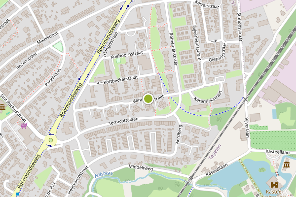 Ambulance-melding op Keramiekstraat, Steyl op 7 juli, kaart-overzicht