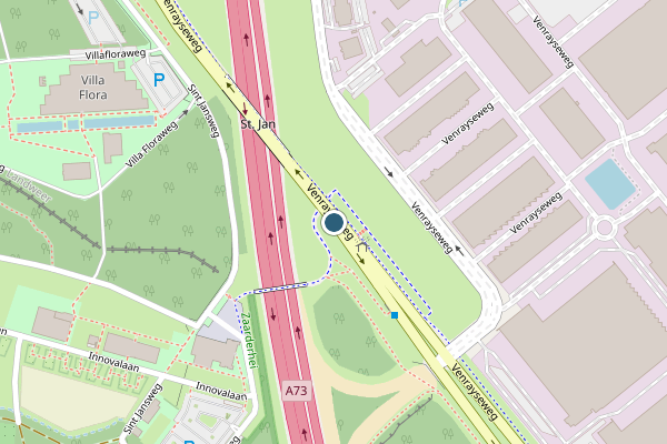 Politie-melding op Venrayseweg, Venlo op 7 juli, kaart-overzicht