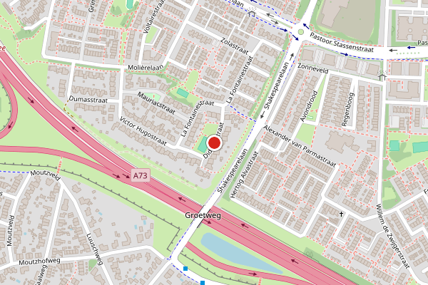Brandweer-melding op Diderotstraat, Venlo op 8 juli, kaart-overzicht