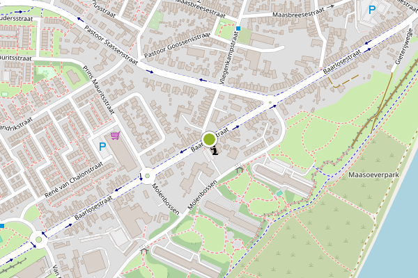 Ambulance-melding op Baarlosestraat, Venlo op 9 juli, kaart-overzicht