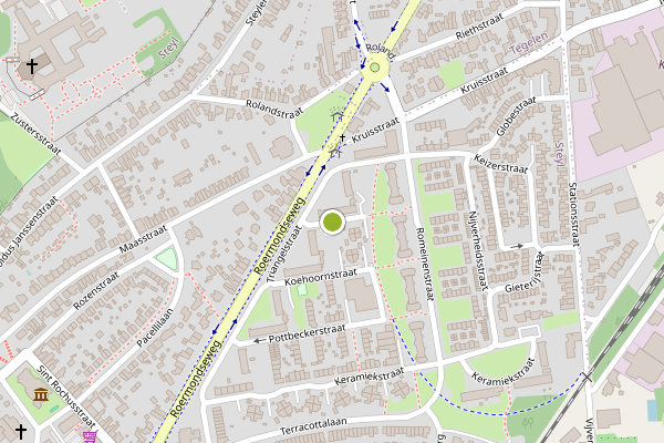 Ambulance-melding op Potaerdstraat, Steyl op 11 juli, kaart-overzicht