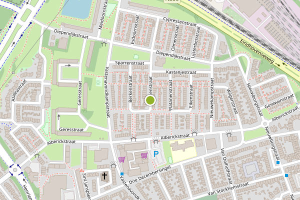 Ambulance-melding op Elzenstraat, Venlo op 12 juli, kaart-overzicht