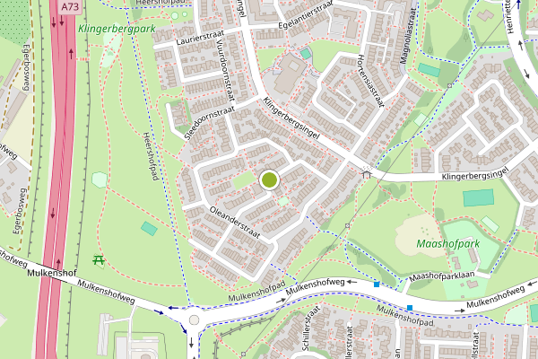 Ambulance-melding op Seringenstraat, Venlo op 14 juli, kaart-overzicht