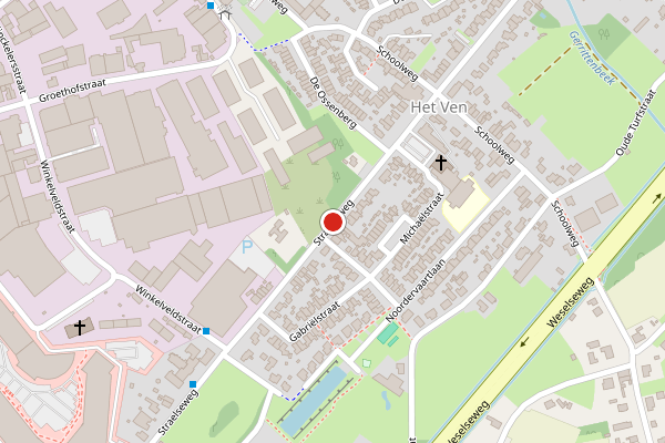 Brandweer-melding op Straelseweg, Venlo op 16 juli, kaart-overzicht