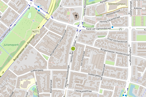 Ambulance-melding op Hertog Reinoudsingel, Venlo op 16 juli, kaart-overzicht