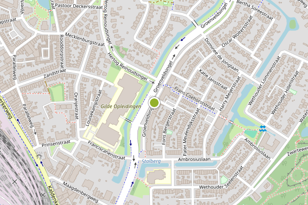 Ambulance-melding op Groenveldsingel, Venlo op 17 juli, kaart-overzicht