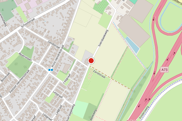 Brandweer-melding op Soersbeekweg, Belfeld op 17 juli, kaart-overzicht