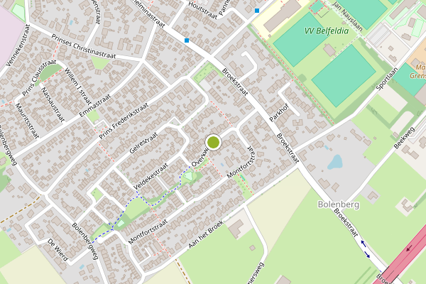 Ambulance-melding op Overkwartier, Belfeld op 19 juli, kaart-overzicht