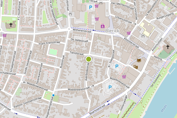 Ambulance-melding op Averbodestraat, Venlo op 20 juli, kaart-overzicht