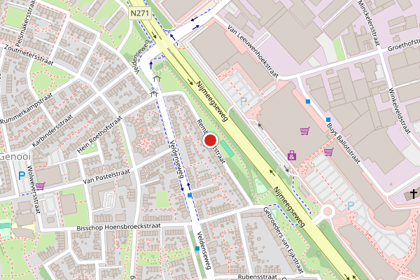 Brandweer-melding op Rembrandtstraat, Venlo op 20 juli, kaart-overzicht