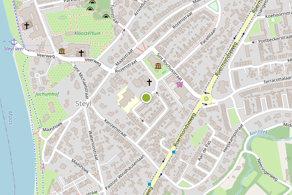Ambulance-melding op Sint Sebastianusstraat, Steyl op 21 juli, kaart-overzicht