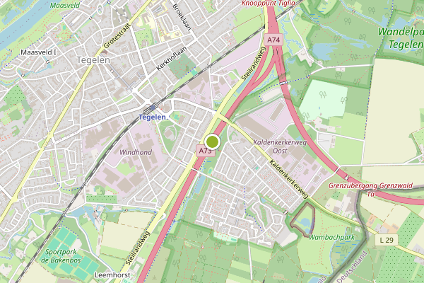 Ambulance-melding op A73 Re, Tegelen op 21 juli, kaart-overzicht
