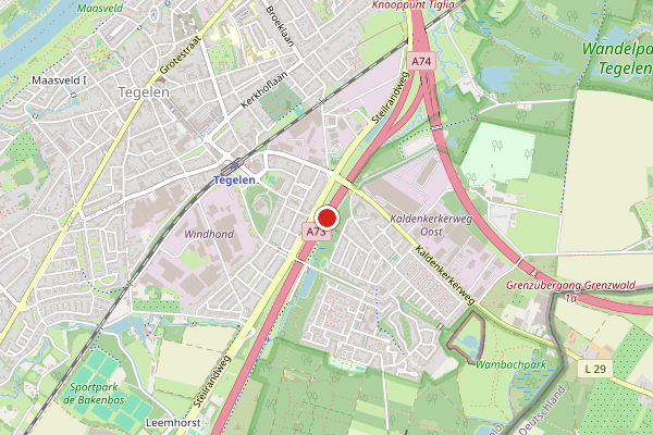 Brandweer-melding op Tegelen op 23 juli, kaart-overzicht