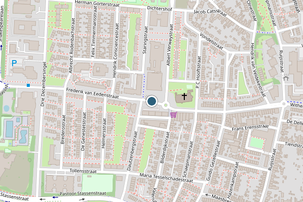 Politie-melding op Sint Hubertusplein, Venlo op 23 juli, kaart-overzicht