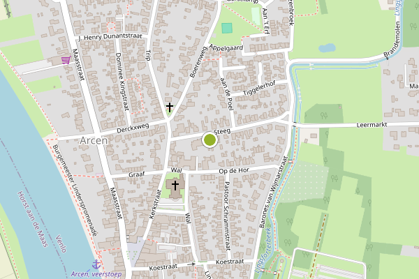 Ambulance-melding op De Waag, Arcen op 23 juli, kaart-overzicht