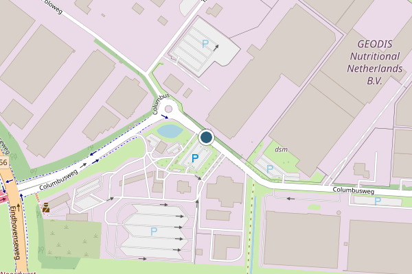 Politie-melding op Columbusweg, Venlo op 13 mei, kaart-overzicht