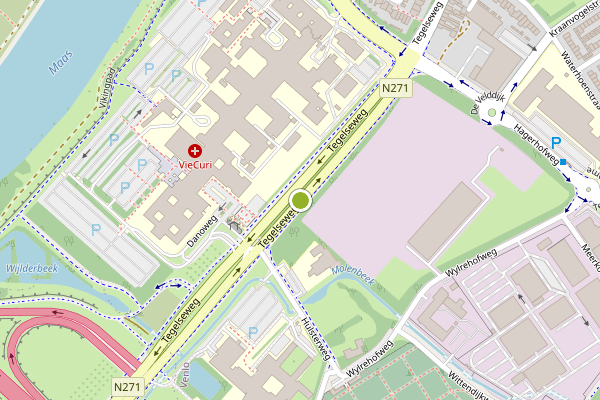 Ambulance-melding op Tegelseweg, Venlo op 12 mei, kaart-overzicht