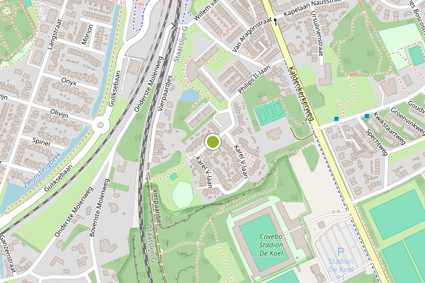 Ambulance-melding op Karel V-laan, Venlo op 27 juli, kaart-overzicht