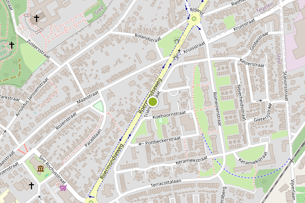 Ambulance-melding op Triangelstraat, Steyl op 23 juni, kaart-overzicht