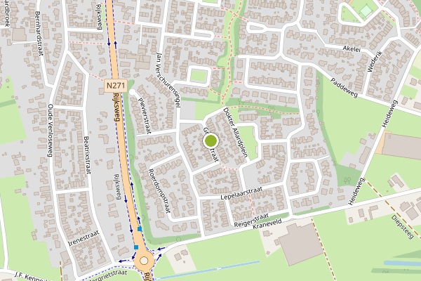 Ambulance-melding op Gruttostraat, Velden op 3 juli, kaart-overzicht
