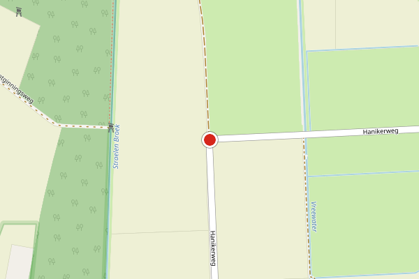 Brandweer-melding op Hanikerweg, Lomm op 9 mei, kaart-overzicht