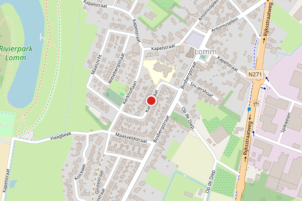 Brandweer-melding op Kampstraat, Lomm op 3 februari, kaart-overzicht