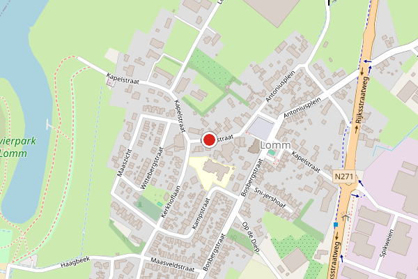 Brandweer-melding op Kapelstraat, Lomm op 10 oktober, kaart-overzicht
