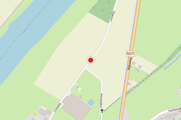 Brandweer-melding op Looiweg, Lomm op 15 september, kaart-overzicht