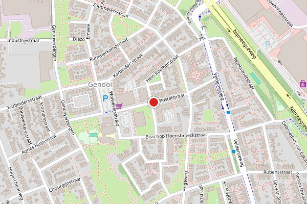 Brandweer-melding op van Postelstraat, Venlo op 28 juli, kaart-overzicht