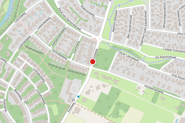 Brandweer-melding op Postweg, Venlo op 30 juli, kaart-overzicht