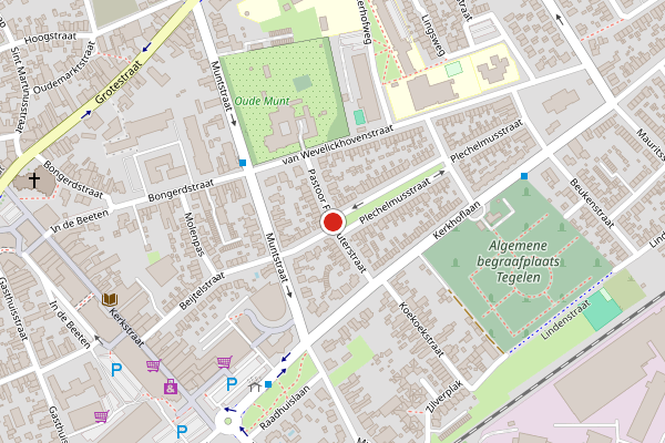 Brandweer-melding op Pastoor Freybeuterstraat, Tegelen op 30 juli, kaart-overzicht