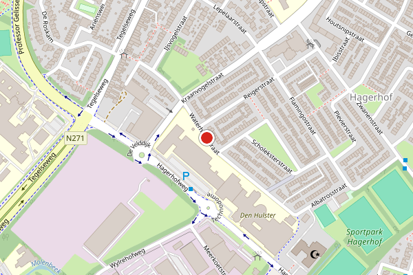 Brandweer-melding op Waterhoenstraat, Venlo op 20 mei, kaart-overzicht