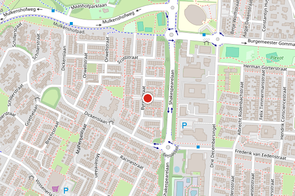 Brandweer-melding op Byronstraat, Venlo op 4 augustus, kaart-overzicht