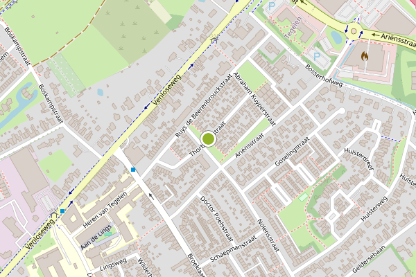 Ambulance-melding op Thorbeckestraat, Tegelen op 5 augustus, kaart-overzicht