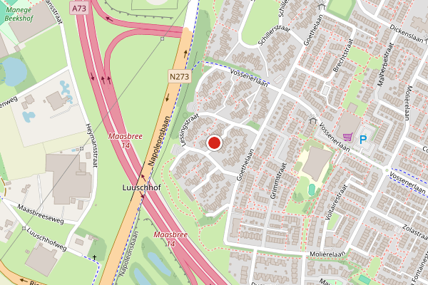 Brandweer-melding op Lessingstraat, Venlo op 5 augustus, kaart-overzicht