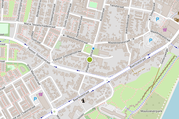 Ambulance-melding op Vliegenkampstraat, Venlo op 21 mei, kaart-overzicht